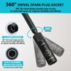 DURATECH 5/8" Swivel Magnetic Spark Plug Socket with 12-Point 3/8" Drive x 10"