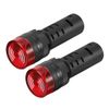 sourcing map 2pcs AC 220V Pilot Light Indicator Flashing Alarm with Buzzer, Panel Mount 16mm Red LED