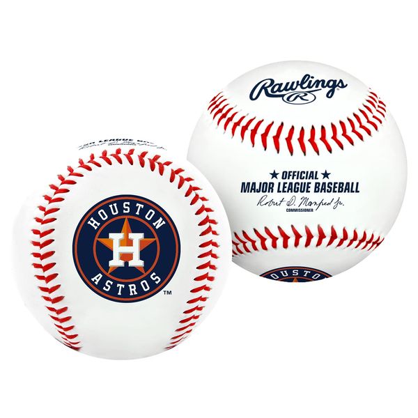 Rawlings MLB Houston Astros Team Logo Baseball, Official, White