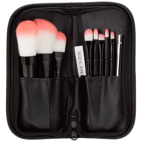 COC 9 Piece meikuburasisetto Leather Look with Black Case