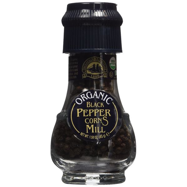 Drogheria & Alimentari All Natural Spice Grinder Black Peppercorns, 1.58 Ounce Jars (Pack of 3)