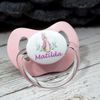 *2-Pack* NIP Personalised Dummy Pacifier, Orthodontic Teat, 4 Colours, Pink Rabbit