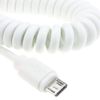 kenable Coiled Shielded MICRO B Data and Charging Cable USB 2.0 White 1.8m [1.8 metres]