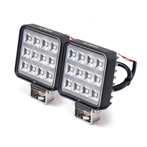 Alpena TrekTec MS12 LED Pod Lights, Small Off Road Lights for Trucks, Cars, SUVs, and UTVs, Stainless Steel Ditch Lights, Round Fog Lamps, ATV Lights for 12V to 24V, 12 LED Lights Per Pod, 2-Pack