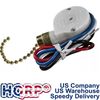 HQRP 3-Speed 4-Wire Ceiling Fan Pull Chain Light Switch 4 Pre-Installed Wires
