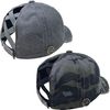 Criss Cross Hat w/Buttons Bundle - Grey & Camo Black (2 Pack)