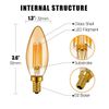 Emotionlite LED Light Bulbs, Dimmable Candelabra Bulbs, E12 Base, Amber 2200k