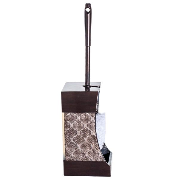 Creative Scents Brown Toilet Brush with Holder Set - Bathroom Toilet Bowl Brush and Holder - Decorative Toilet Cleaner Brush - Good Grip Toilet Bowl Scrubber (Dahlia Style)