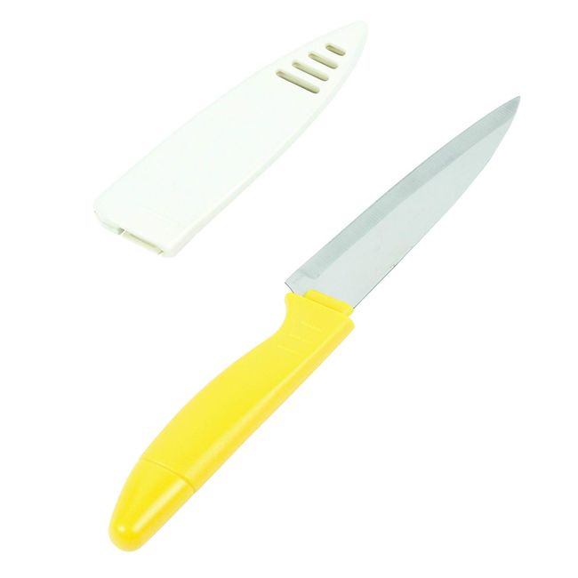 DELISH KITCHEN Pearl Metal Fruit Knife with Sheath, Yellow