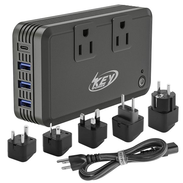 220V to 110V Step Down Voltage Converter 230W Power Converter 2-Outlet 3 USB