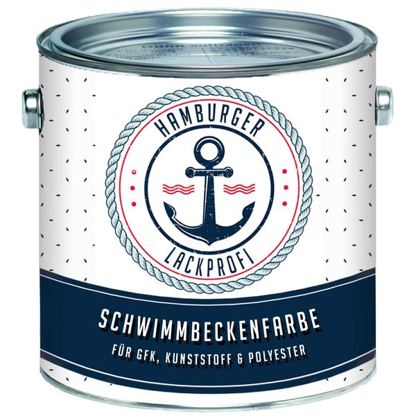 Hamburger Lack-Profi 2-K Schwimmbeckenfarbe GLÄNZEND Blau für GFK Kunststoff Polyester SET RAL 5012 Lichtblau 2k Poolfarbe Schwimmbadfarbe Schwimmbeckenbeschichtung Unterwasserfarbe (1 L)