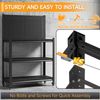 Metal Workshop Shelving Work Bench Garage Tool Storage Shelves W/Pegboard Wheels