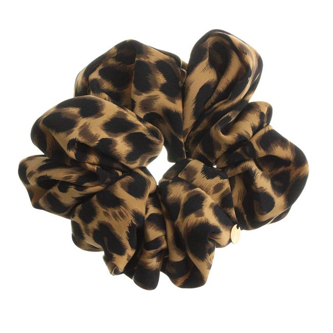 VingTAINE HS-123 Leopard Pattern Scrunchie Leopard Pattern Easy Bundled Hair Accessory, Braun