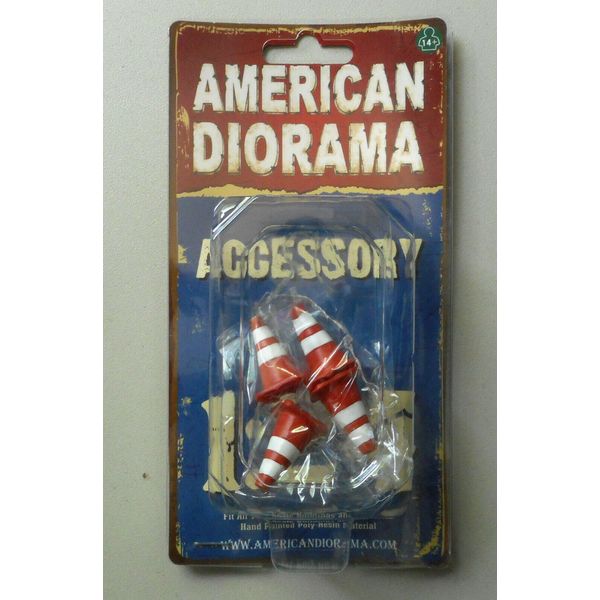 TRAFFIC CONES AMERICAN DIORAMA 1:24 Scale 1" ACCESSORY