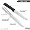 RADA Cutlery Stubby Butcher Knife (R106), 5.38" Stainless Steel Hollow Ground Blade, Made in USA, Silver Handle