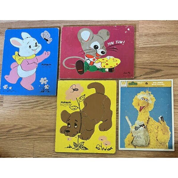 Vintage Wooden/ Tray Childrens Puzzles 2 Play Skool 1 Sesame Street 1 Connor Toy