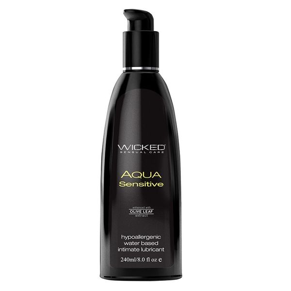 Wicked AQUA SENSITIVE Hypoallergenic Water Based Intimate Lubricant 8 oz