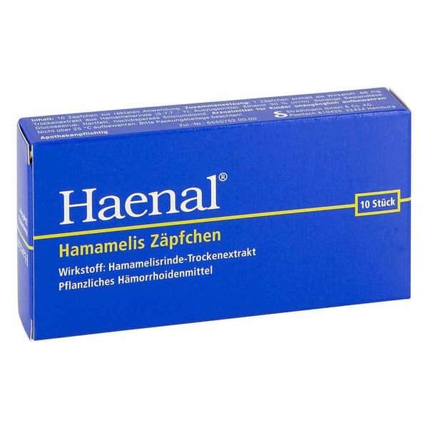 HAENAL Witch Hazel Suppositories Pack of 10