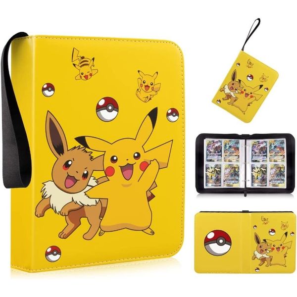 Pikachu Binder Card Holder Album 50 Sheets Fit 400 Trading Cards Zipper Gift Toy