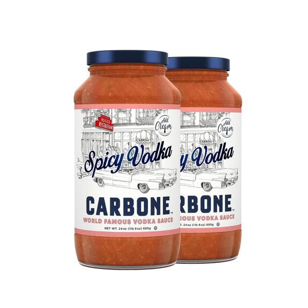 Carbone Spicy Vodka Pasta Sauce | World Famous Signature Recipe | Slow-Cooked with 100% Italian Tomatoes | Vegetarian, Gluten Free, Low Carb, Keto Pasta Sauce, 24 Fl Oz (Pack of 2)