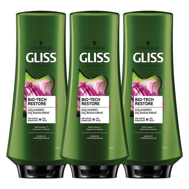 Gliss Bio-Tech Restore Güçlendirici Saç Kremi 360 ML 3'lü