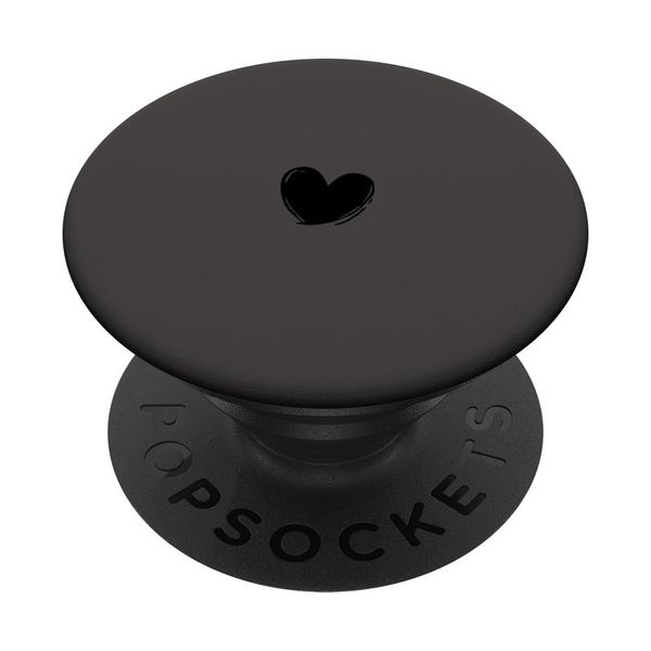 PopSockets Pop Grip:Black Grey Minimalist Heart PopSockets with Interchangeable PopGrip
