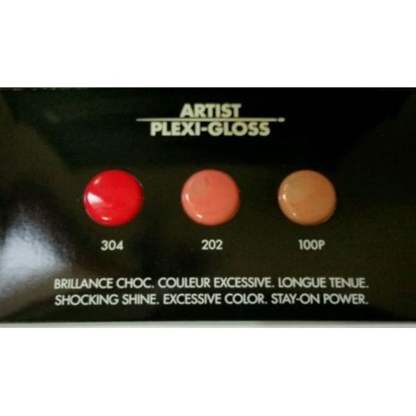 Make Up For Ever Artist Plexi GLoss Lip Lacquer SAMPLE CARD- 3 "Try Me" Shades