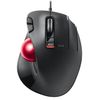 Elecom M-XT2URBK-G USB Trackball Mouse 5 Buttons + Deceleration Switch + Tilt Function Wired Model with Red Ball Standard Thumb Control Type Black