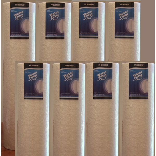 Eight Big Blue 20" x 4.5" Jumbo Size PP Sediment Filter (1 micron)
