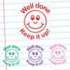 Well Done!, Keep it up! Self-Inking Teacher Stamp 22mm, Reinkable (Pink)*^