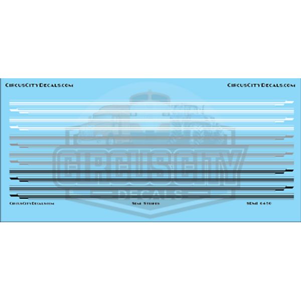 Semi Stripes Style 1 White Gray Black DCP 1:64 Scale