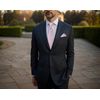S&W SHLAX&WING Men's Tie Solid Pink Classic Wedding Party Silk, Thin tie 147cm×6cm + pocket square