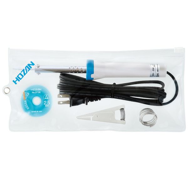 HOZAN Soldering Iron Set Includes soldering iron, solder wick, heat sink, and solder H-840S