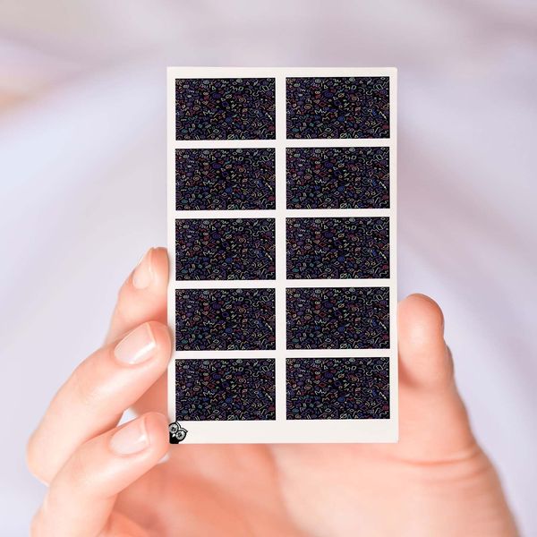 Retro 80's Geometric Small Pattern Clear Water-Slide Nail Designs
