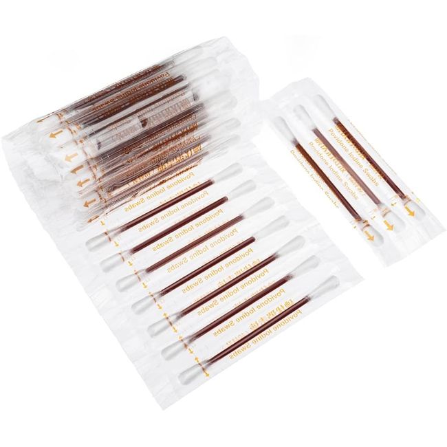 Apple Pada Iodine Swabs Individually Wrapped Disposable Items For Nasal Care Medical Use 50, [01] Fifty