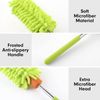Microfiber Duster for Cleaning Extendable Pole Hand Washable Dusters Head Green