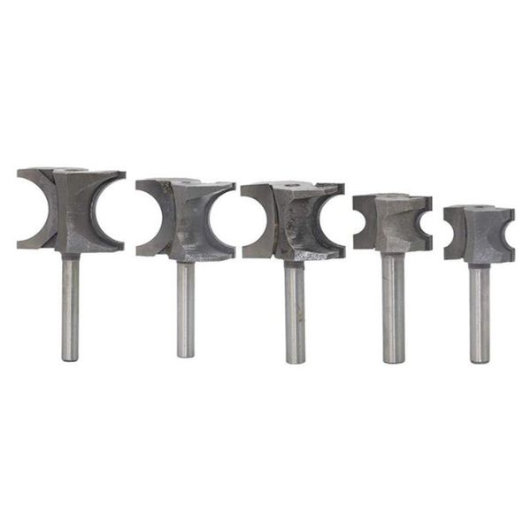 Gasea 5pcs 1/4 Inch Shank Half-Round Bullnose Router Bits, 1/4 * 1/2, 1/4 * 3/4, 1/4 * 5/8, 1/4 * 3/8, 1/4 * 7/8