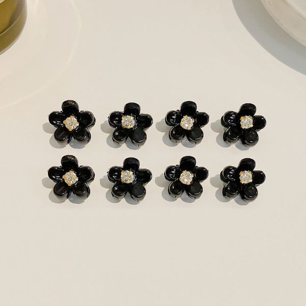 Set of 20 Black Mini Hair Clips for Girls Braided Hair Clips Bangs Clips Exquisite Side Clips Headdress Hair Clips（black rhinestones）