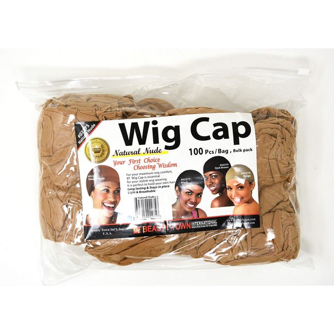 Beauty Town Wig Cap 100 Pieces Bulk Bag Natural Nude