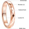 NUNCAD Basic 4mm Men's Tungsten Carbide Ring Diamond Pattern Surface Wedding Band Size N