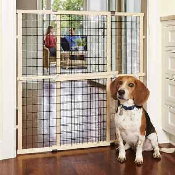 MYPET North Wire Mesh Dog Gate EXPANDABLE EXTRA TALL DOGS 37" H x 48" W