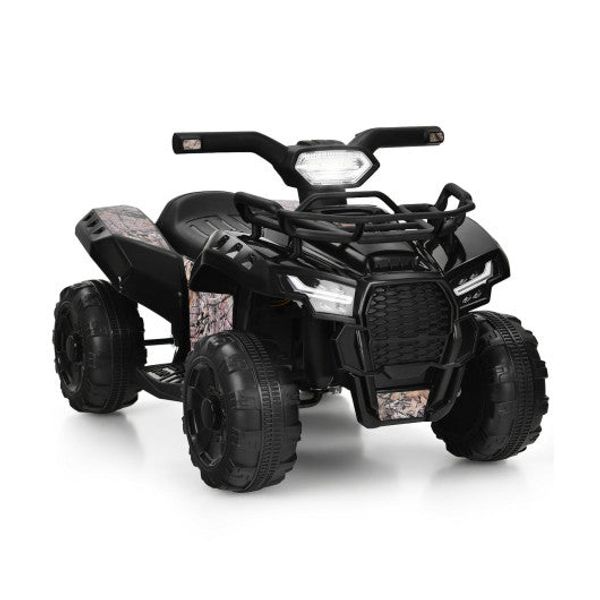 6V Kids ATV Quad Electric Ride On Car with LED Light and MP3-Black