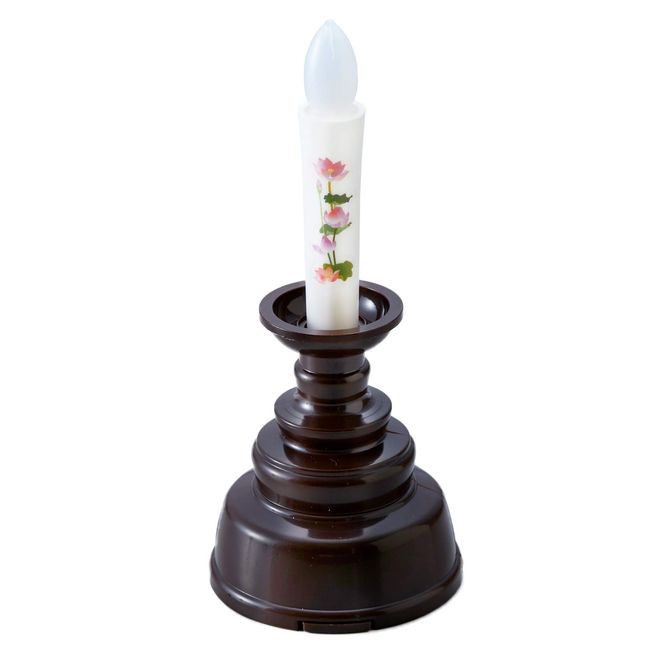 Asahi Denki Kasei ARO-5210 DB Buddha Front Candle, Dark Brown, Diameter 1.7 x Height 3.9 inches (4.3 x 10 cm), Safe Picture Candle, Mini (Made in Japan)