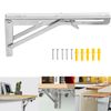 Ruidee 2Pcs Folding Shelf Brackets 250mm Metal Support Bracket Wall Mounted Folding Table Hinge for Kitchen Bedroom Work Bench (ZD/Silver/10in)