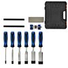 6 Piece Wood Carving Chisel Set with Honing Guide, Sharpening Stone, Carpenter Pencil & Storage Case