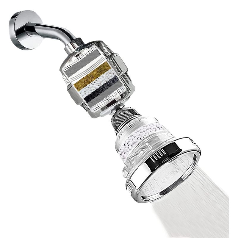 StoneStream EcoPower Wall Showerhead + Hard Water Filter – Removes Chlorine & Softens Water