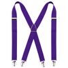 Alizeal Solid Skinny Suspenders X Shape for Men with 4 Clips, Dark Purple