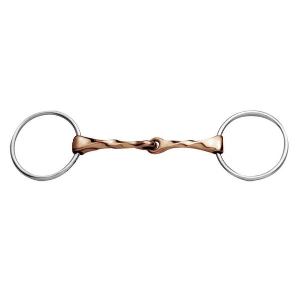 Korsteel Stainless Steel Copper Mouth Slow Twist Loose Ring Snaffle Bit, 5"