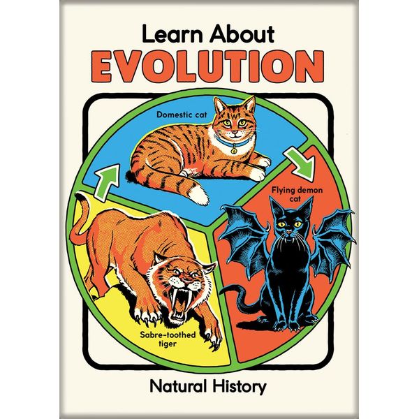 Ata-Boy Steven Rhodes Learn About Evolution 2.5" x 3.5" Magnet for Refrigerators and Lockers