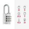 ABUS Combination Lock 145/20 Silver - Luggage Lock, Locker Lock and Much More. - Aluminium Padlock - Individually Adjustable Numerical Code - ABUS Security Level 3